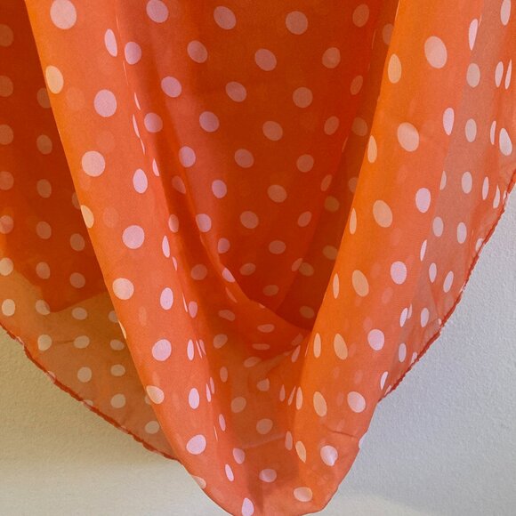 Orange and White Polka Dot Scarf Fairycore - Picture 5 of 7